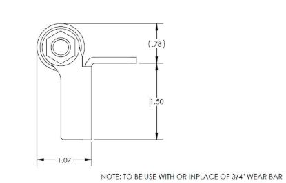 BAL NORCO RPLCMNT BASE ROLLER 3/4' WEAR BAR - 854303