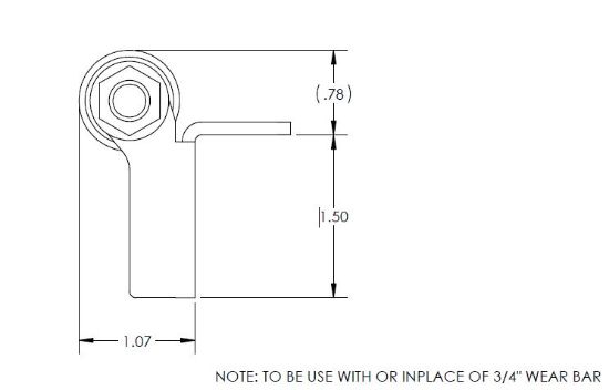BAL NORCO RPLCMNT BASE ROLLER 3/4' WEAR BAR - 854303