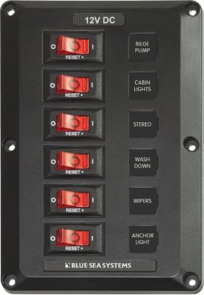 BLUE SEA PANEL BELOW DECK 12VDC 6PC - 4352BSS