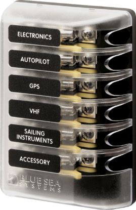 BLUE SEA FUSE BLOCK 3AG 6CIRCUIT - 5018BSS
