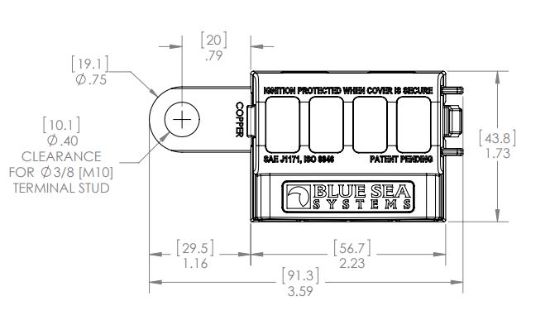 BLUE SEA FUSE BLOCK STBLADE 4CIRC - 5023BSS
