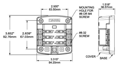 BLUE SEA FUSE BLOCK STBLADE 6CIRC - 5028BSS