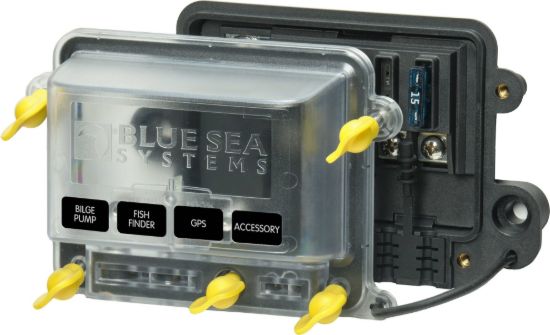 BLUE SEA FUSE BLOCK STBLADE H2O 4CIRC FUSE M - 5056100BSS