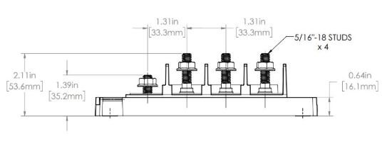 BLUE SEA FUSE BLOCK MRBF 3CIRC COMMON - 5196BSS