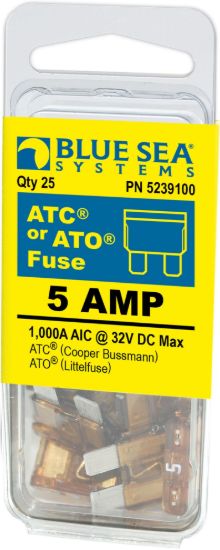 BLUE SEA FUSE ATO/ATC 5A PACK 25 - 5239100BSS