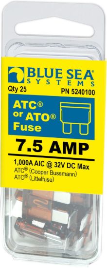 BLUE SEA FUSE ATO/ATC 7.5A PACK 25 - 5240100BSS