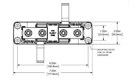 BLUE SEA FUSE BLOCK CLASS T IP 225-400A - 5502100BSS