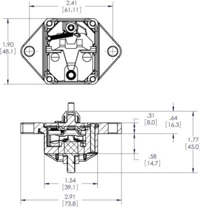 BLUE SEA CIRCUIT BREAKER  BUS 285 PANEL 60 A - 7084BSS