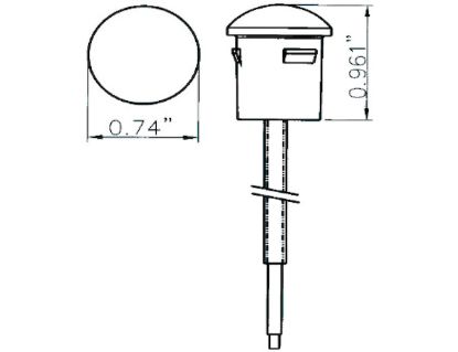 BUYERS PROD LIGHT .75IN RD MARKER 3LED AMBER W/ - 5627524