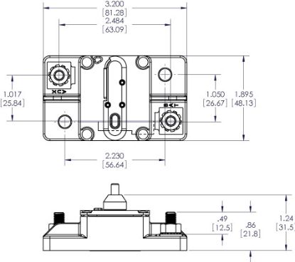 BLUE SEA CIRCUIT BREAKER  BUS 285 SFCMT 25 A - 7180BSS