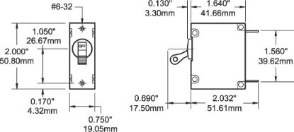 BLUE SEA CIRCUIT BREAKER AA1TOGGLE - 7206BSS