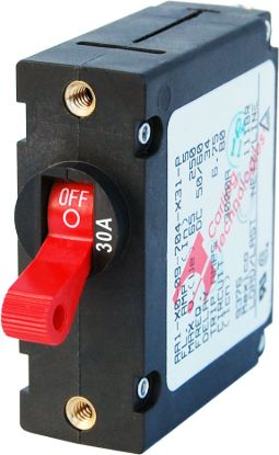 BLUE SEA CIRCUIT BREAKER AA1TOGGLE 30A RED - 7221BSS