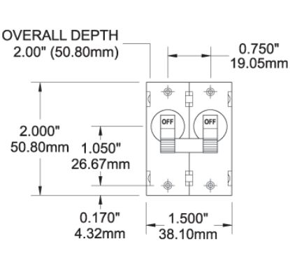 BLUE SEA CIRCUIT BREAKER AA2TOGGLE 15A WHT - 7235BSS