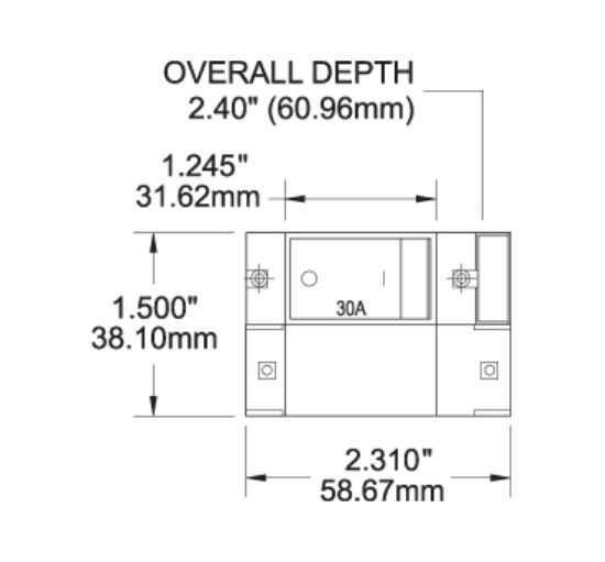 BLUE SEA CIRCUIT BREAKER A2 FLAT ROCKER 32A - 7415BSS