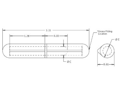 BUYERS PROD BULLET HINGE WELD-ON 3-3/ - AFSSP080