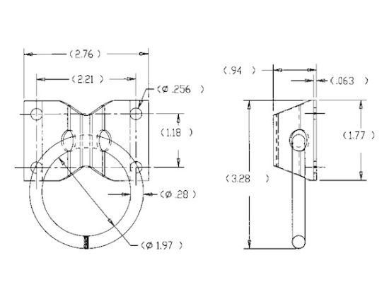BUYERS PROD ROPE RING W/INTEGAL BRACK - B33