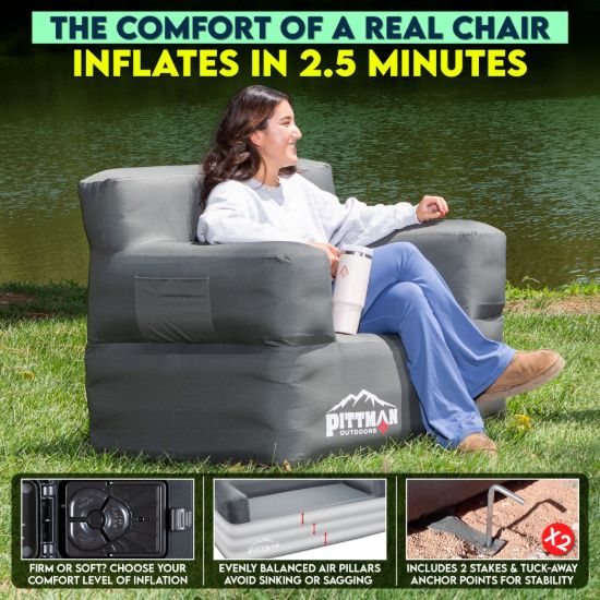 AIRBEDZ INFLATABLE AIR CHAIR W/ AIR PUMP - PPIAIRCHAI