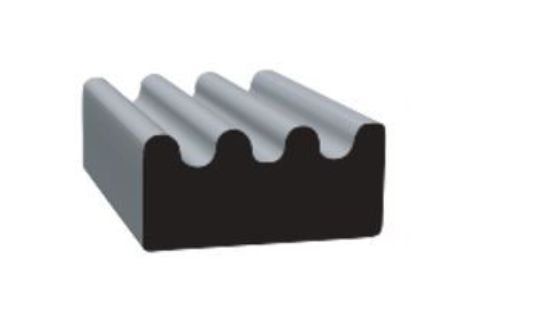 CLEAN SEAL .375 X .188 'RIBBED' EPDM W/H2  BLK - 113H250