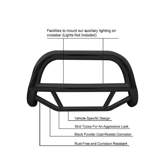 BLACK HORSE RAV4 BLACK 2.5' MAX BULL BAR - MBBTOB4401