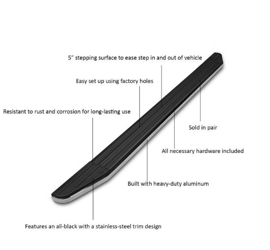 BLACK HORSE 2015-2019 FORD EDGE RUNNING BOARDS- - PREDGE15