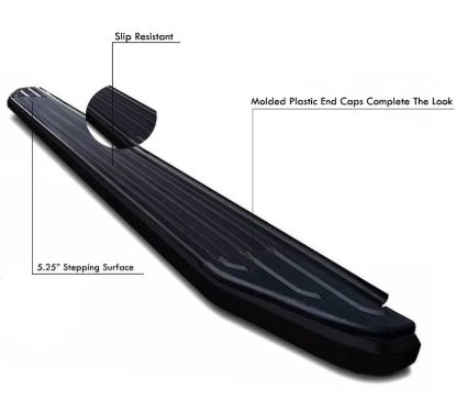 BLACK HORSE PEERLESS RUNNING BOARDS - PRG485BK