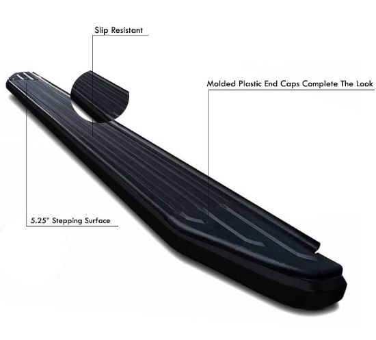 BLACK HORSE PEERLESS RUNNING BOARDS - PRG485BK