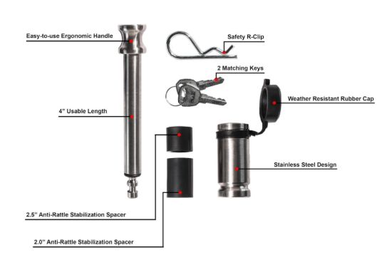 BULLETPROOF SET OF (3) 5/8' LOCKING PIN - BPLP3