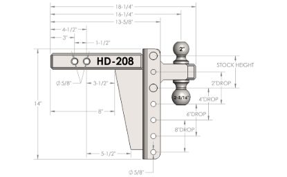 BULLETPROOF 2.0' HEAVY DUTY 8' DROP/RISE - HD208