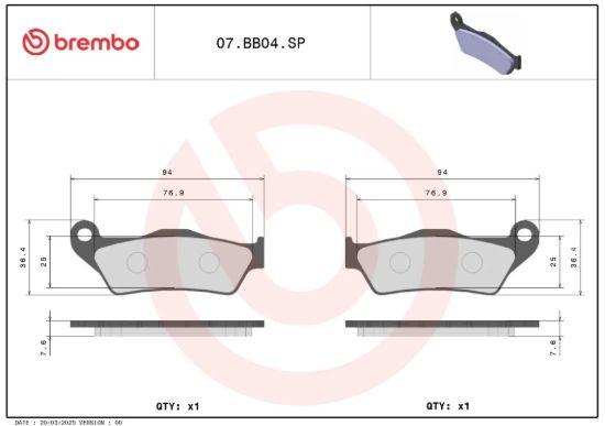 BREMBO APRILIA RST1000 FUTURA 2001-2003  B - 07BB04SP