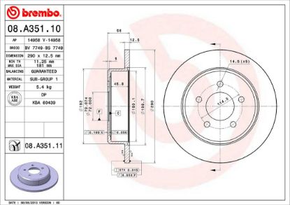 BREMBO DISC BRAKE ROTOR - 08A35111