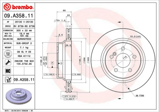 BREMBO DISC BRAKE ROTOR - 09A35811