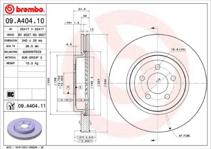 BREMBO DISC BRAKE ROTOR - 09A40411