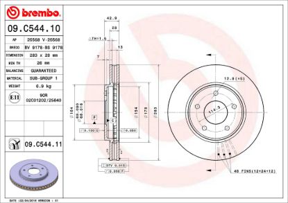 BREMBO DISC BRAKE ROTOR - 09C54411