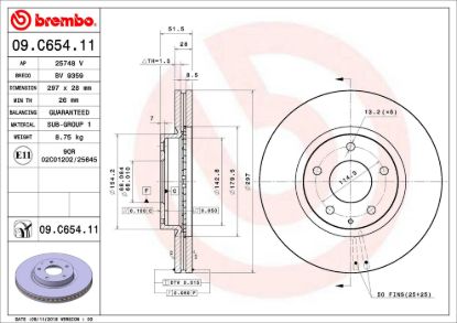 BREMBO DISC BRAKE ROTOR - 09C65411