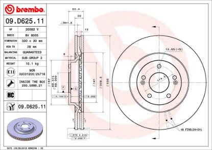 BREMBO DISC BRAKE ROTOR - 09D62511