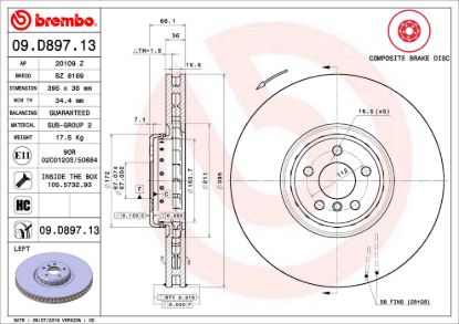 BREMBO DISC BRAKE ROTOR - 09D89713