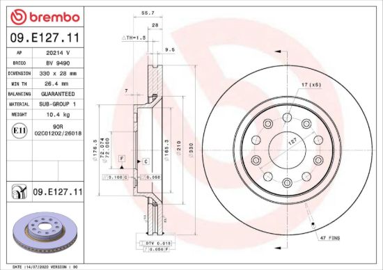 BREMBO BRAKE DISC - 09E12711