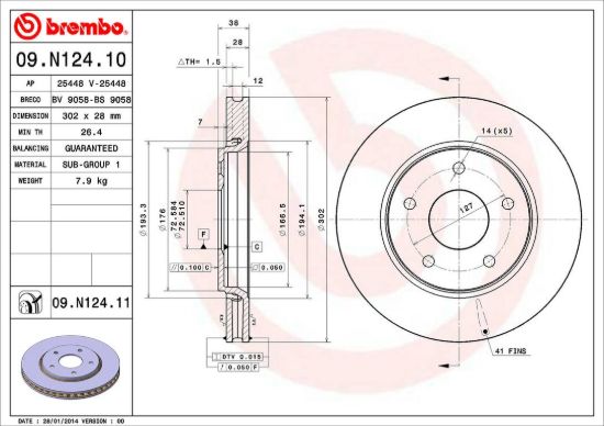 BREMBO DISC BRAKE ROTOR - 09N12411