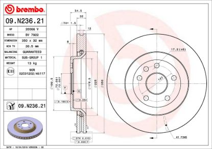 BREMBO DISC BRAKE ROTOR - 09N23621