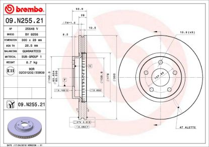 BREMBO DISC BRAKE ROTOR - 09N25521