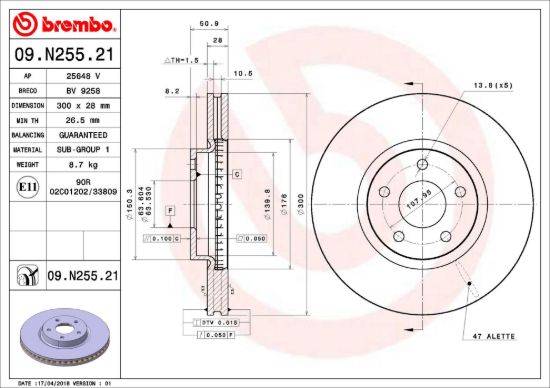 BREMBO DISC BRAKE ROTOR - 09N25521