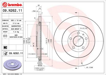 BREMBO DISC BRAKE ROTOR - 09N26211