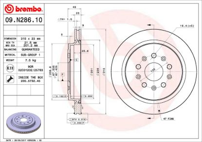 BREMBO DISC BRAKE ROTOR - 09N28611