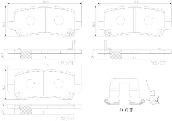 BREMBO DISCBRAKEPADSET LOWMETAL - P28091