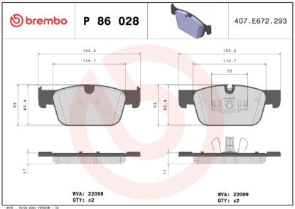 BREMBO BRAKE PAD - P86028