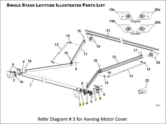 CAREFREE/CO. KIT MOTOR COVER LAT WHT - R001783005