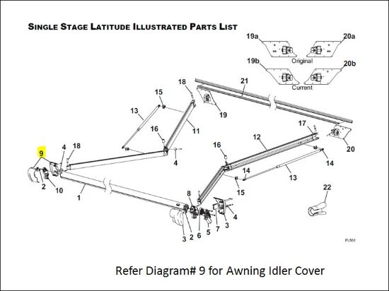 CAREFREE/CO. KIT IDLER COVER LAT BLK - R001785006
