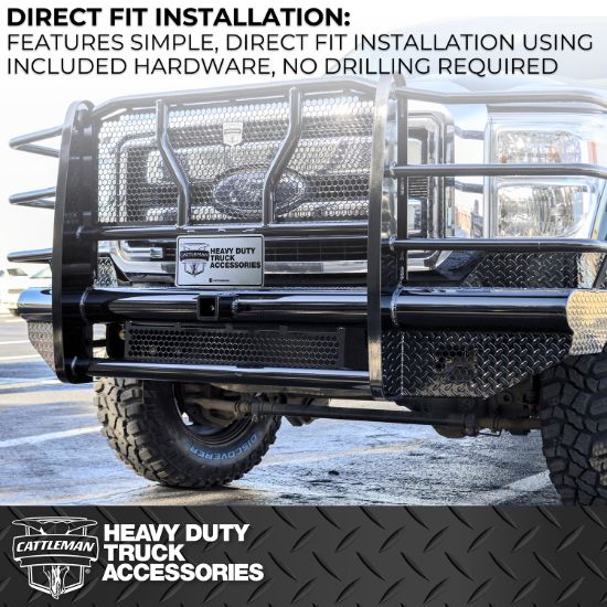 CATTLEMAN FRONT BUMPER WITH RECEIVER TUBE - 2123PS