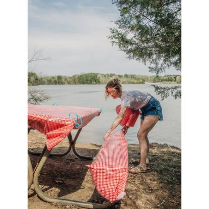 CAMCO TABLE&BENCH CVR RED/WHT BILNG. - 51021