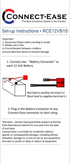 CONNECT EASE 12 VOLT BATTERY CONNECTOR - RCE12VB1S